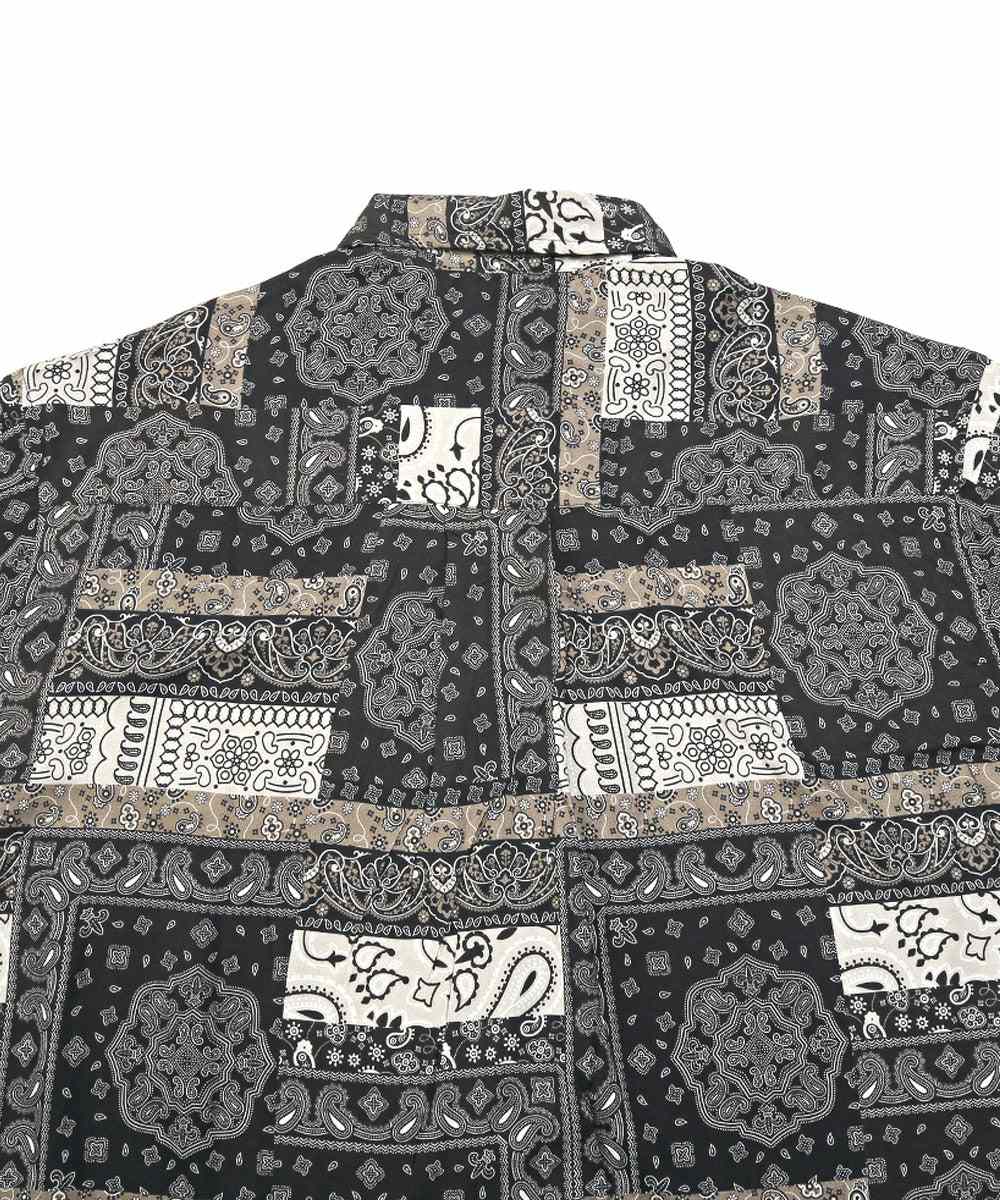 ラグスタイル LUXSTYLE 総柄プリント半袖レーヨンシャツ/半袖シャツ カジュアルシャツ メンズシャツ レーヨン 柄シャツ メンズ