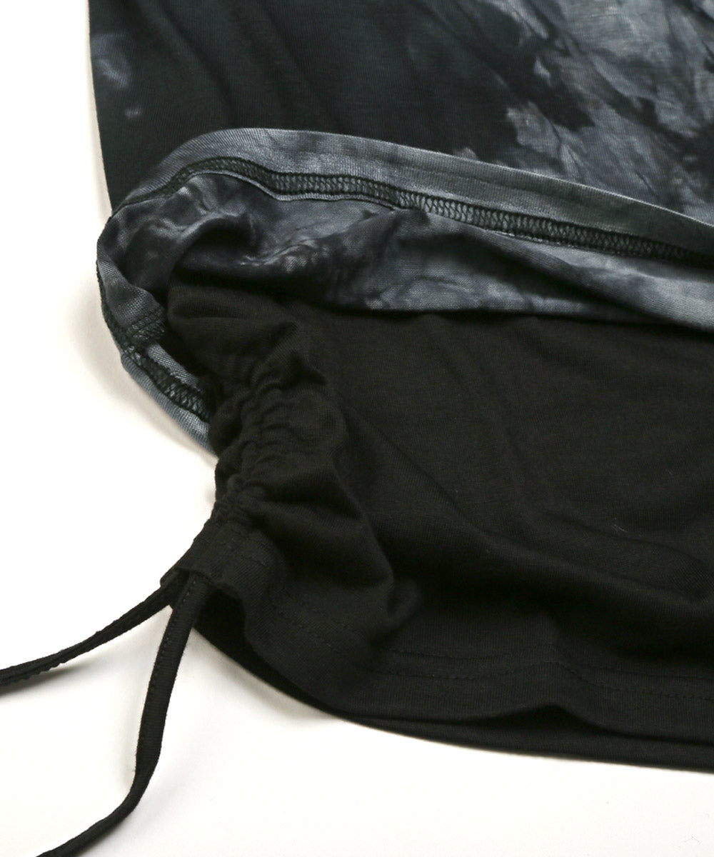 ラグスタイル LUXSTYLE タイダイ染め7分袖Tシャツ＆アシンメトリータンクトップ/Tシャツ タンクトップ 7分袖 2セット 2P メンズ レディース 春 夏 秋