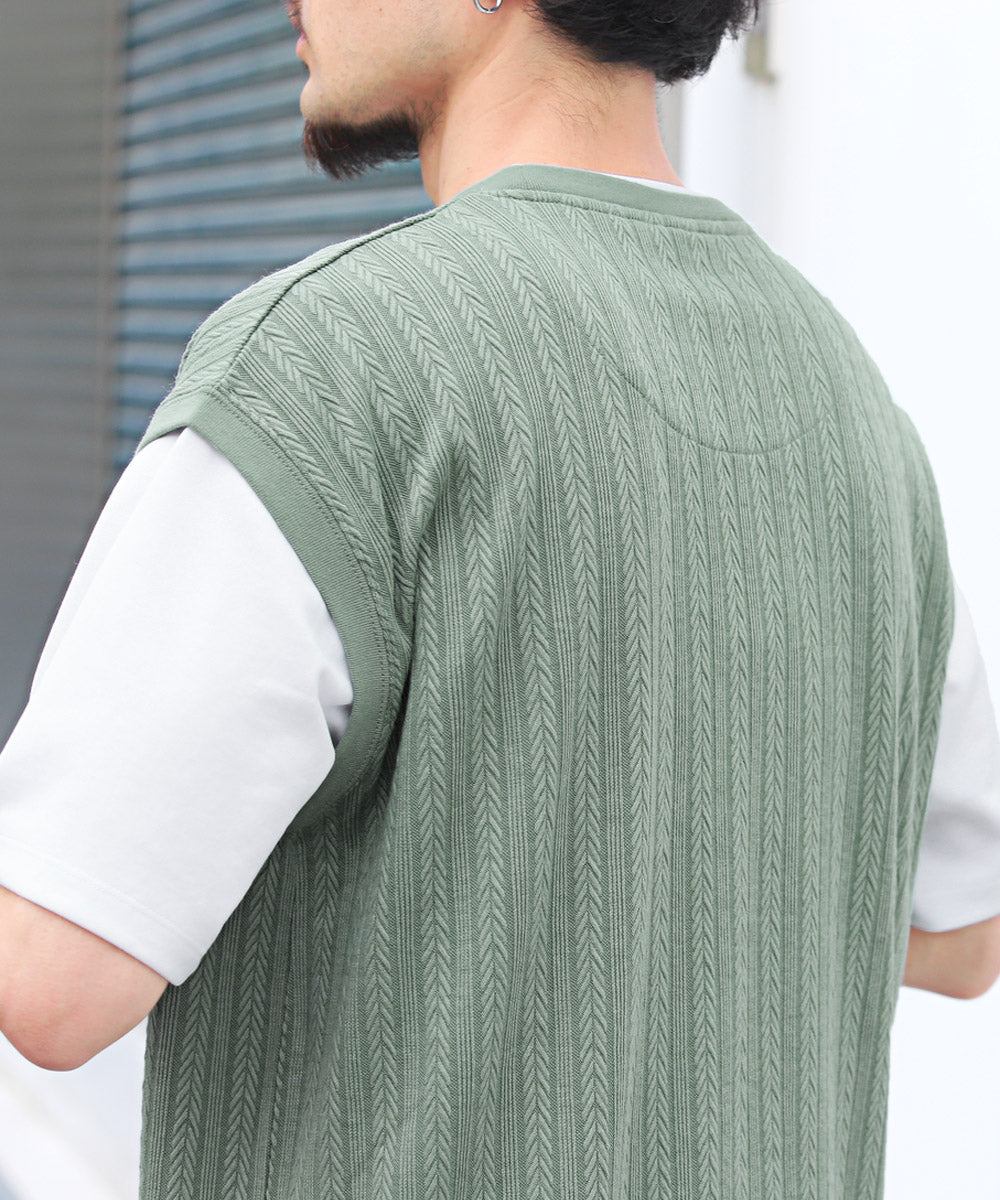 ラグスタイル LUXSTYLE ベストフェイクレイヤード半袖Tシャツ/半袖Tシャツ メンズ Tシャツ 半袖 春 夏 フェイクレイヤード 重ね着風