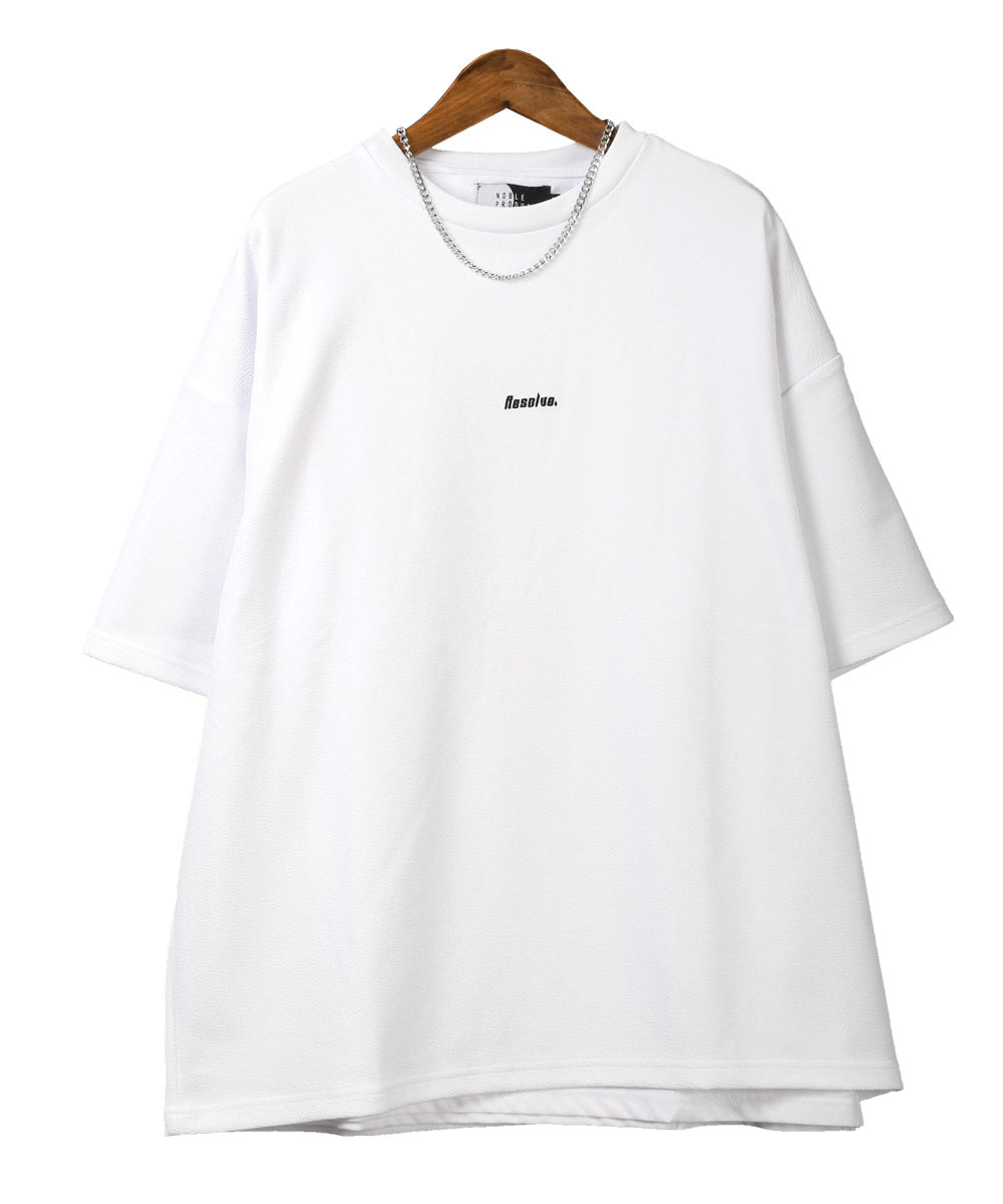 ラグスタイル LUXSTYLE ネックレス付き梨地ノースリーブ半袖Tシャツ/Tシャツ ノースリーブ 半袖 メンズ レディース アンサンブル 3点セット ネックレス付き