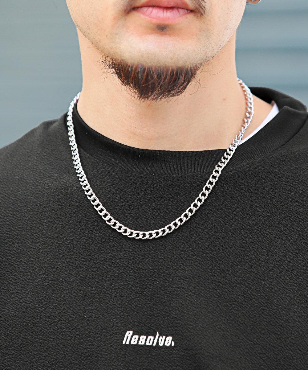 ラグスタイル LUXSTYLE ネックレス付き梨地ノースリーブ半袖Tシャツ/Tシャツ ノースリーブ 半袖 メンズ レディース アンサンブル 3点セット ネックレス付き