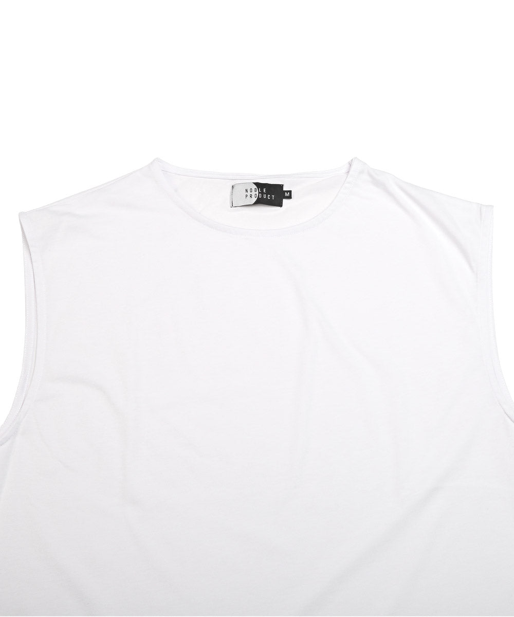 ラグスタイル LUXSTYLE ネックレス付き梨地ノースリーブ半袖Tシャツ/Tシャツ ノースリーブ 半袖 メンズ レディース アンサンブル 3点セット ネックレス付き