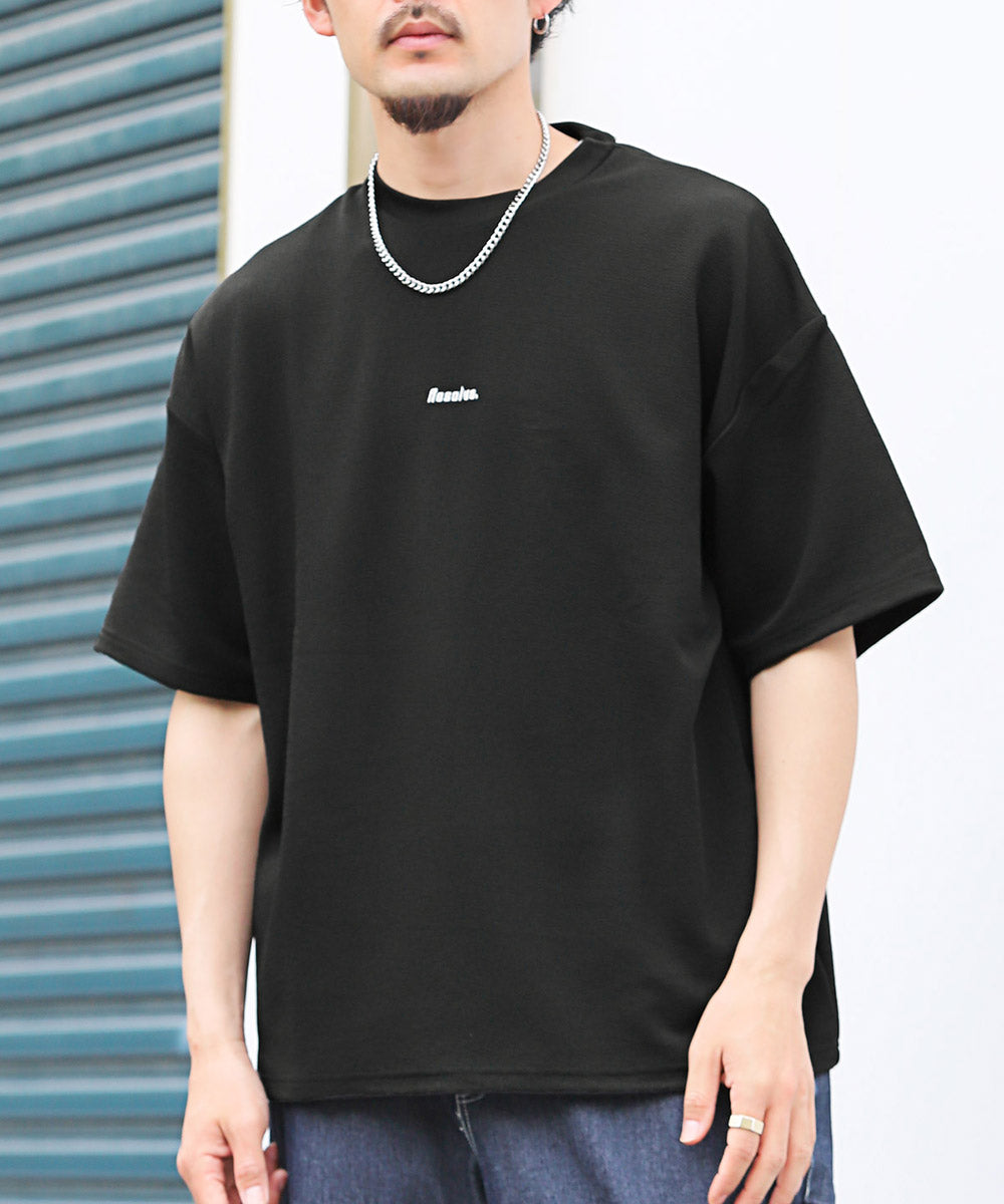 ラグスタイル LUXSTYLE ネックレス付き梨地ノースリーブ半袖Tシャツ/Tシャツ ノースリーブ 半袖 メンズ レディース アンサンブル 3点セット ネックレス付き