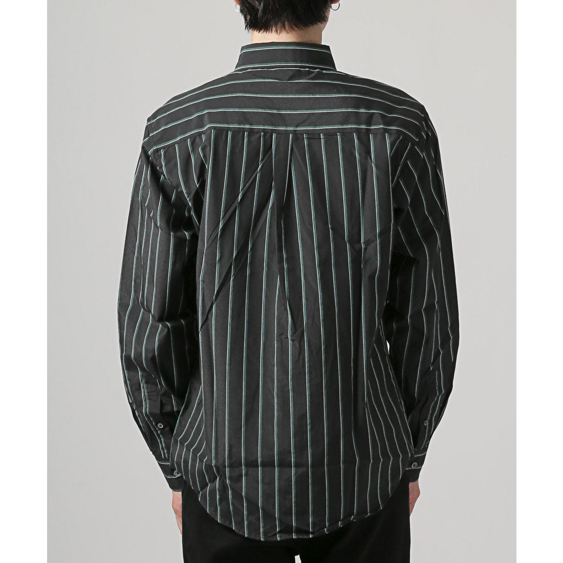 拉格風格 LUXSTYLE 總柄鈕扣長袖襯衫/鈕扣胸口口袋 條紋 格子 總柄 平織布料