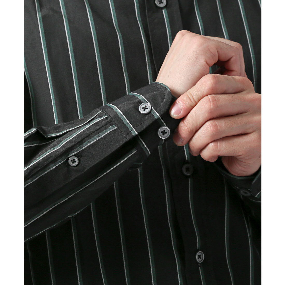 拉格風格 LUXSTYLE 總柄鈕扣長袖襯衫/鈕扣胸口口袋 條紋 格子 總柄 平織布料