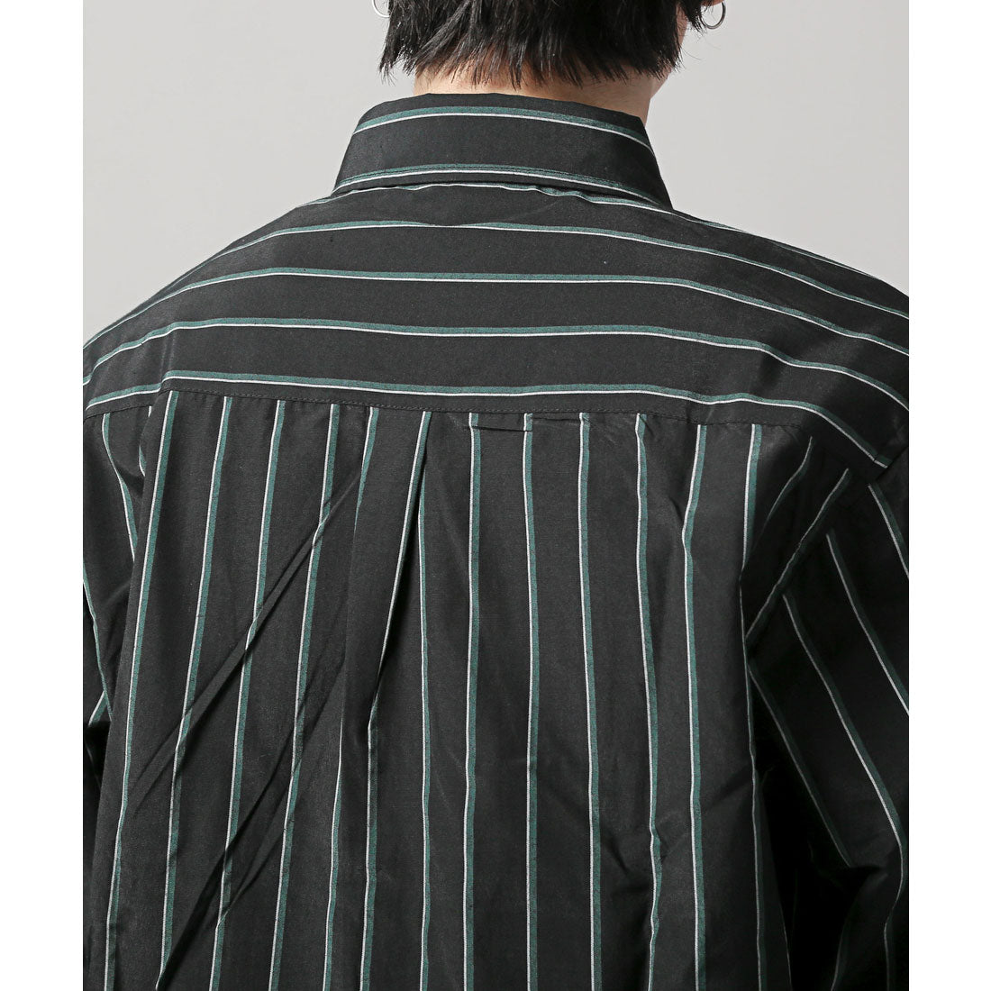 拉格風格 LUXSTYLE 總柄鈕扣長袖襯衫/鈕扣胸口口袋 條紋 格子 總柄 平織布料