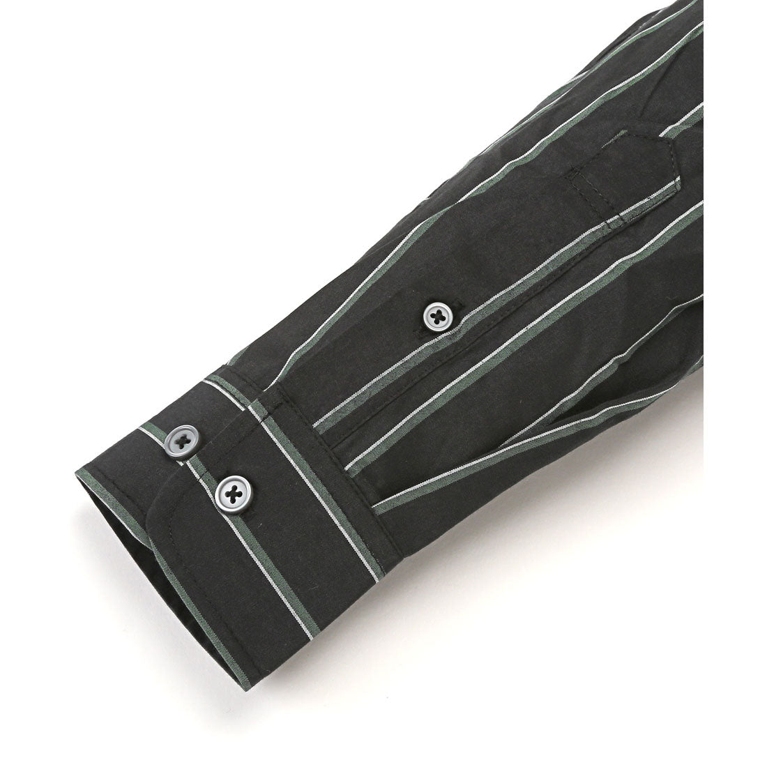 拉格風格 LUXSTYLE 總圖案常規領長袖襯衫/常規領 胸口袋 條紋 格子 總圖案 平紋布料