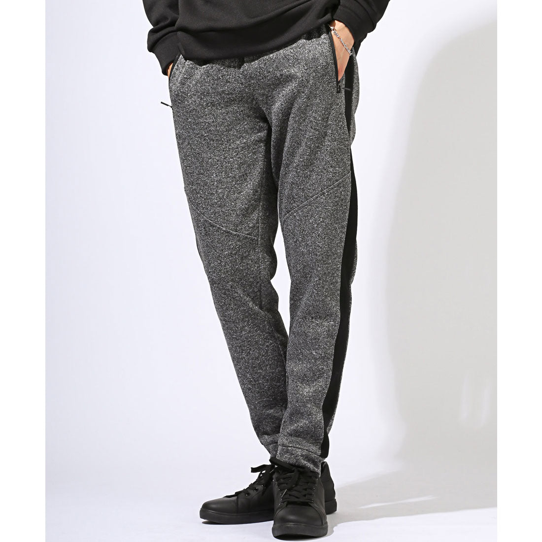 ラグスタイル LUXSTYLE 裏起毛切替サイドラインジョガーパンツ/裏起毛 サイドライン ラインパンツ ジャージ 切り替え 大きいサイズ 防寒 暖かい