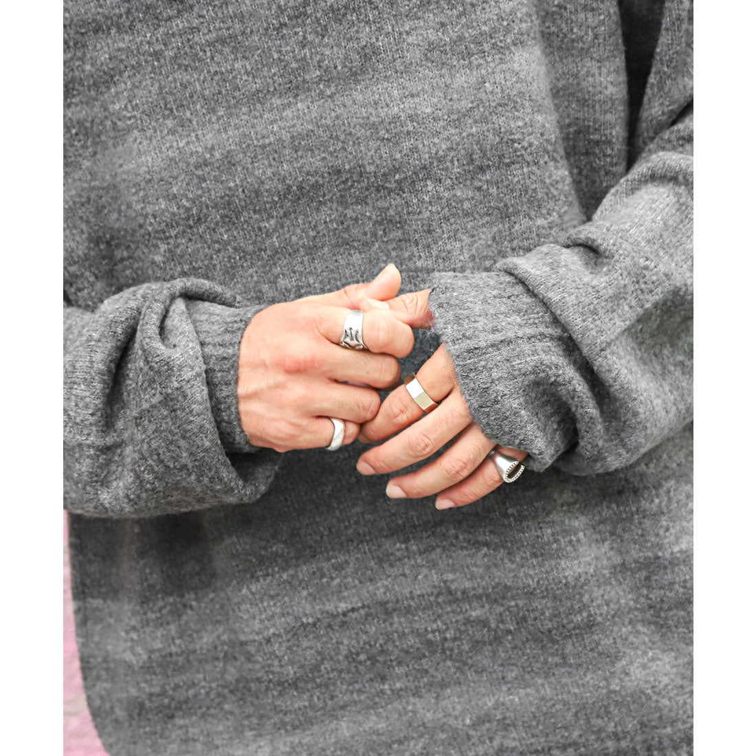 LUXSTYLE Rag Style Gradient Crew Neck Knit / Knitwear Gradient Crew Neck Big Silhouette Plus Size