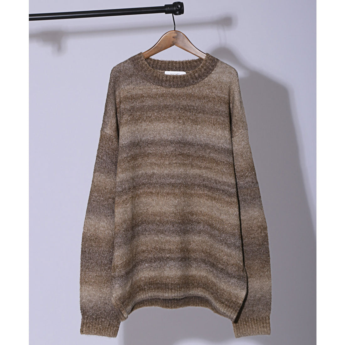 LUXSTYLE Rag Style Gradient Crew Neck Knit / Knitwear Gradient Crew Neck Big Silhouette Plus Size