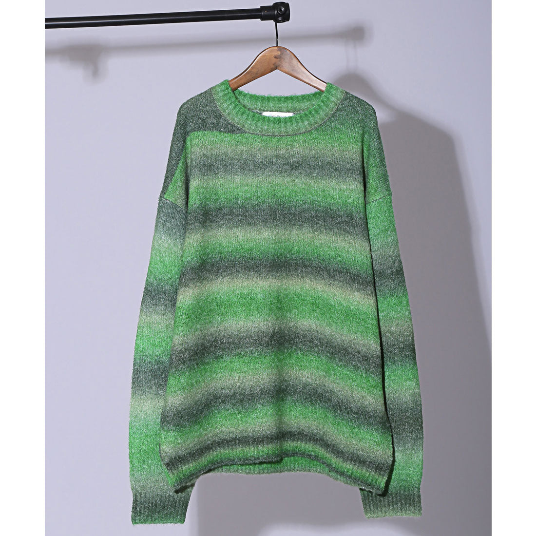 LUXSTYLE Rag Style Gradient Crew Neck Knit / Knitwear Gradient Crew Neck Big Silhouette Plus Size