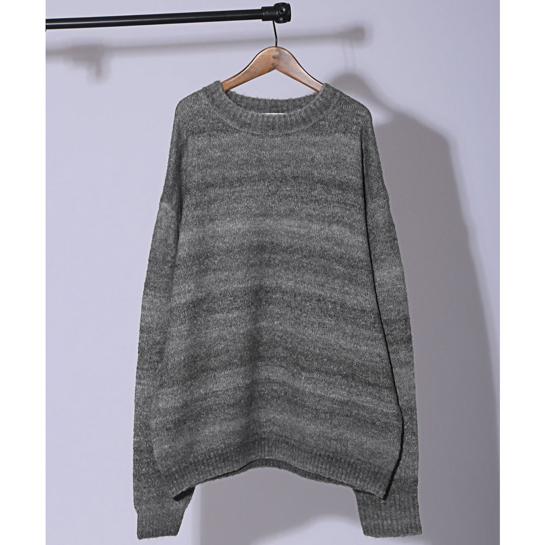 LUXSTYLE Rag Style Gradient Crew Neck Knit / Knitwear Gradient Crew Neck Big Silhouette Plus Size