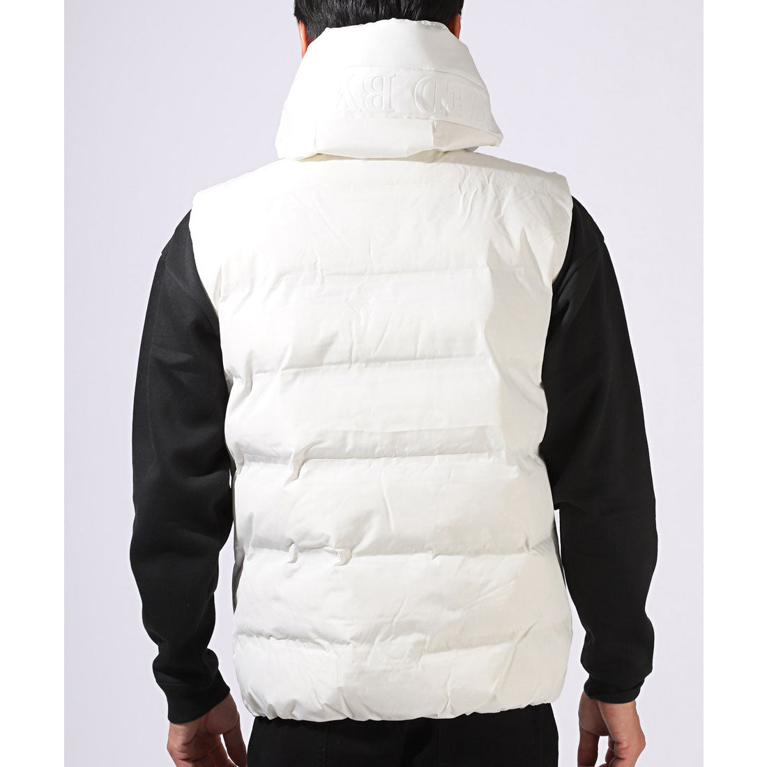 ラグスタイル LUXSTYLE 圧着キルトフードエンボスフェイクダウンベスト/ファイバーダウン ダウンベスト ベストジャケット 大きいサイズ 暖かい 軽量 保温 防寒