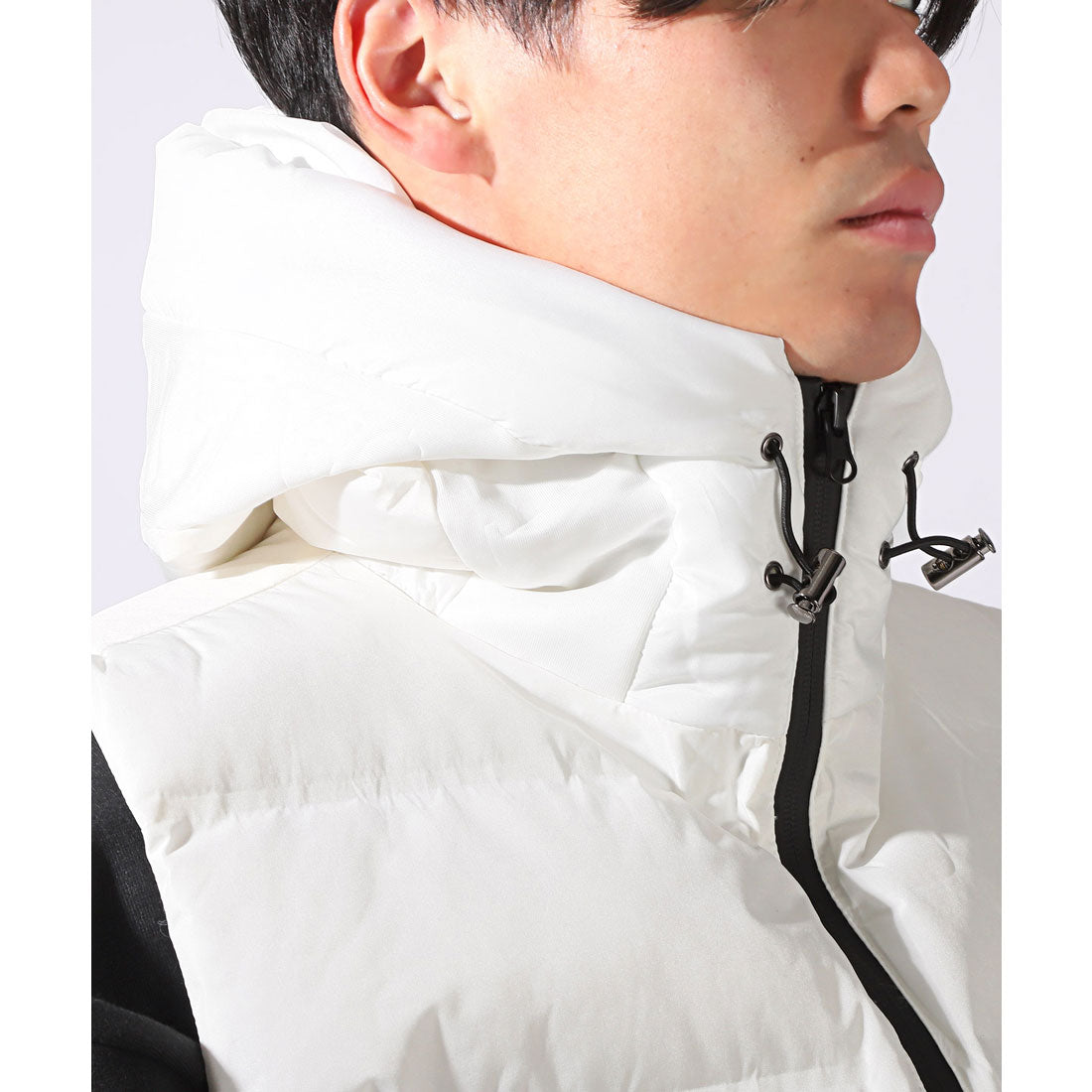 ラグスタイル LUXSTYLE 圧着キルトフードエンボスフェイクダウンベスト/ファイバーダウン ダウンベスト ベストジャケット 大きいサイズ 暖かい 軽量 保温 防寒