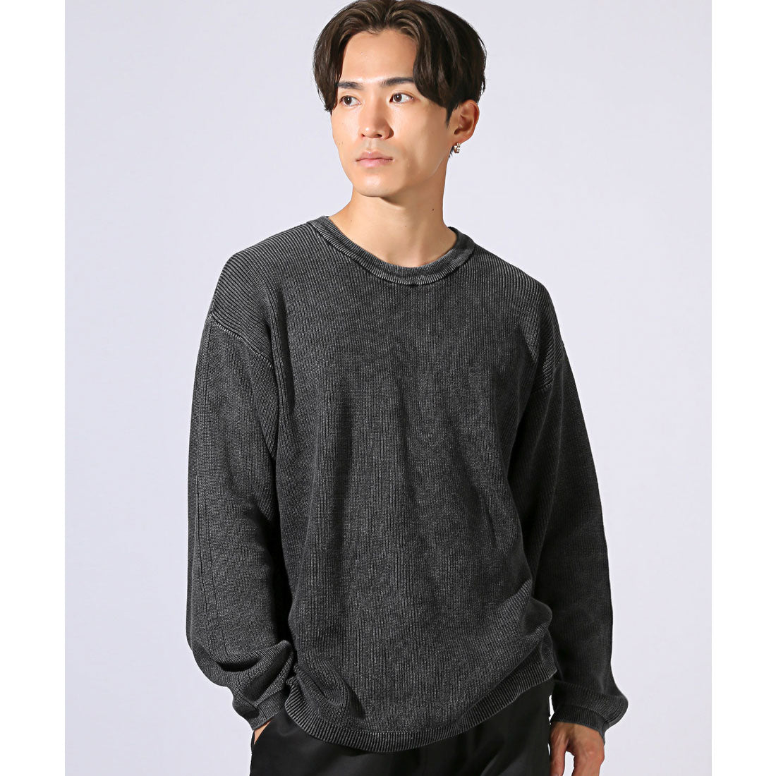 Rug Style LUXSTYLE 12G Single Rib Stone Wash Knit/Knitwear 12G Single Rib Stone Wash Oversized Spring Autumn Winter Plus Size Plain