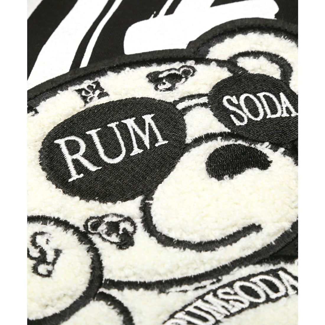 ラグスタイル LUXSTYLE RUMSODAボアワッペンクマダブルフェイスパーカー/プルパーカー フーディ クマ ロゴ ワッペン サガラ刺繍 アップリケ プリント ダブルフェイス