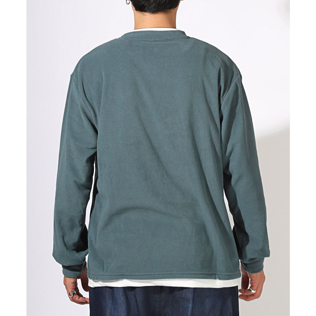 ラグスタイル LUXSTYLE フェイクレイヤードコーデュロイロンT/レイヤード 重ね着 コーデュロイ 秋服 春服 冬服 大きいサイズ オーバーサイズ