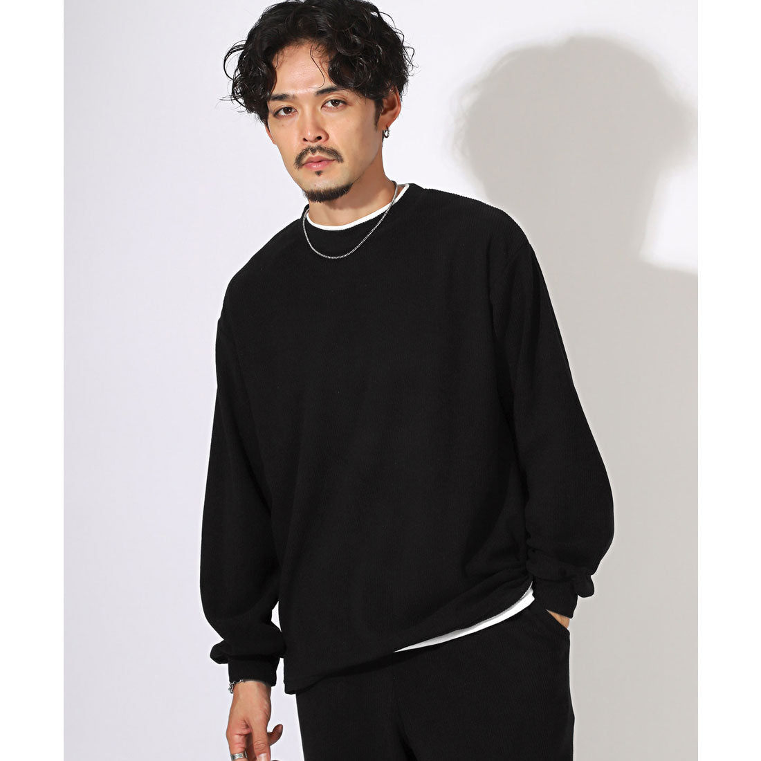 ラグスタイル LUXSTYLE フェイクレイヤードコーデュロイロンT/レイヤード 重ね着 コーデュロイ 秋服 春服 冬服 大きいサイズ オーバーサイズ