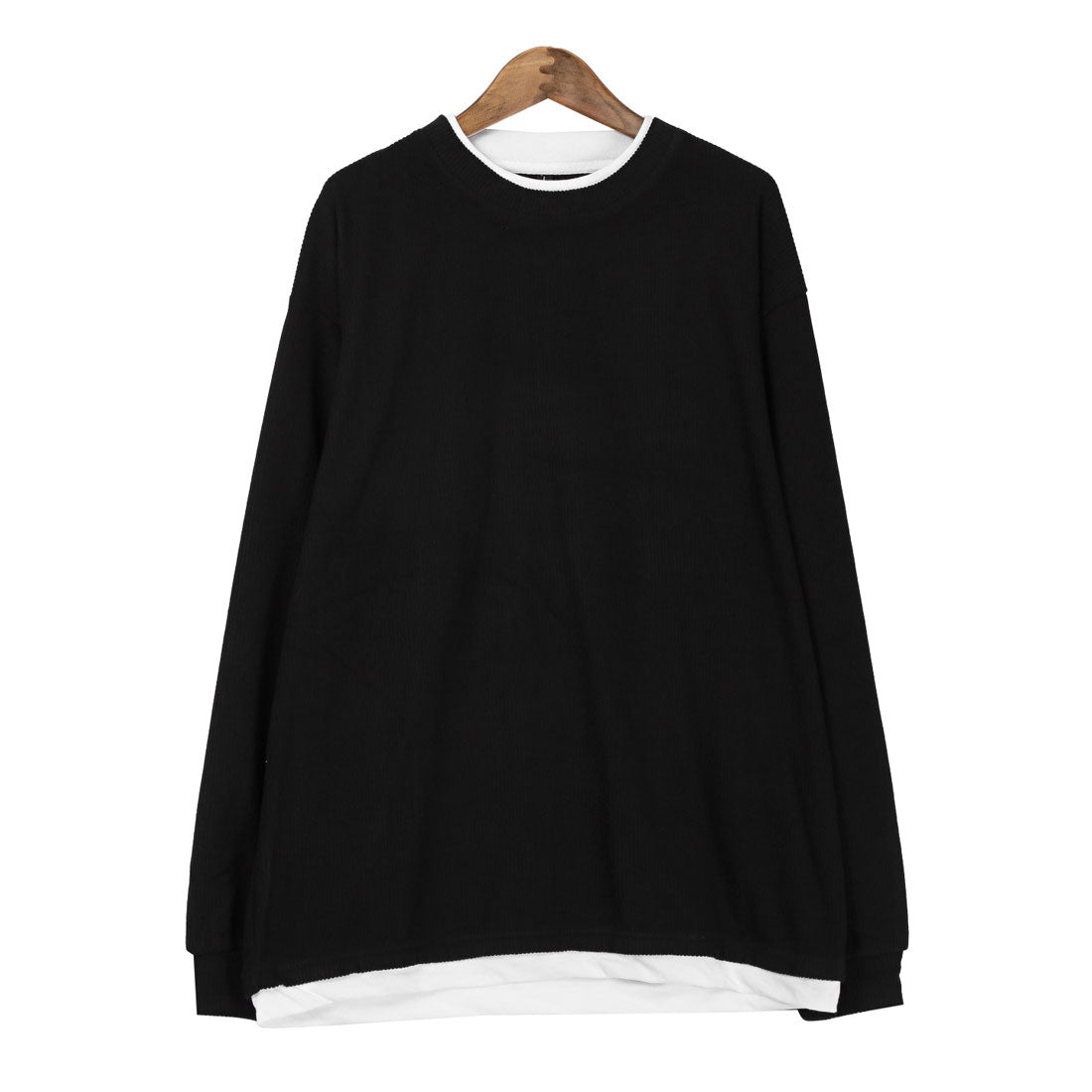 ラグスタイル LUXSTYLE フェイクレイヤードコーデュロイロンT/レイヤード 重ね着 コーデュロイ 秋服 春服 冬服 大きいサイズ オーバーサイズ