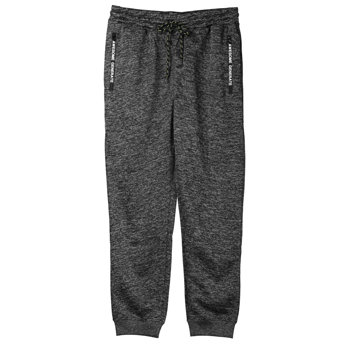 Rug style LUXSTYLE zip logo pocket jogger pants / jersey bottoms logo zipper pocket elastic waist rib monochrome