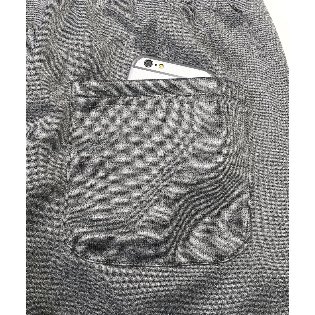 Rug style LUXSTYLE zip logo pocket jogger pants / jersey bottoms logo zipper pocket elastic waist rib monochrome