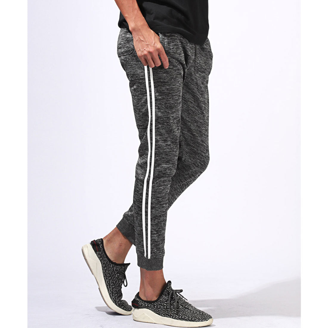 拉格風格 LUXSTYLE 2條線運動褲/汗衫輕便褲 運動褲 夏季 春季 秋季 9分長 裾踝長 2條線 側線 修身