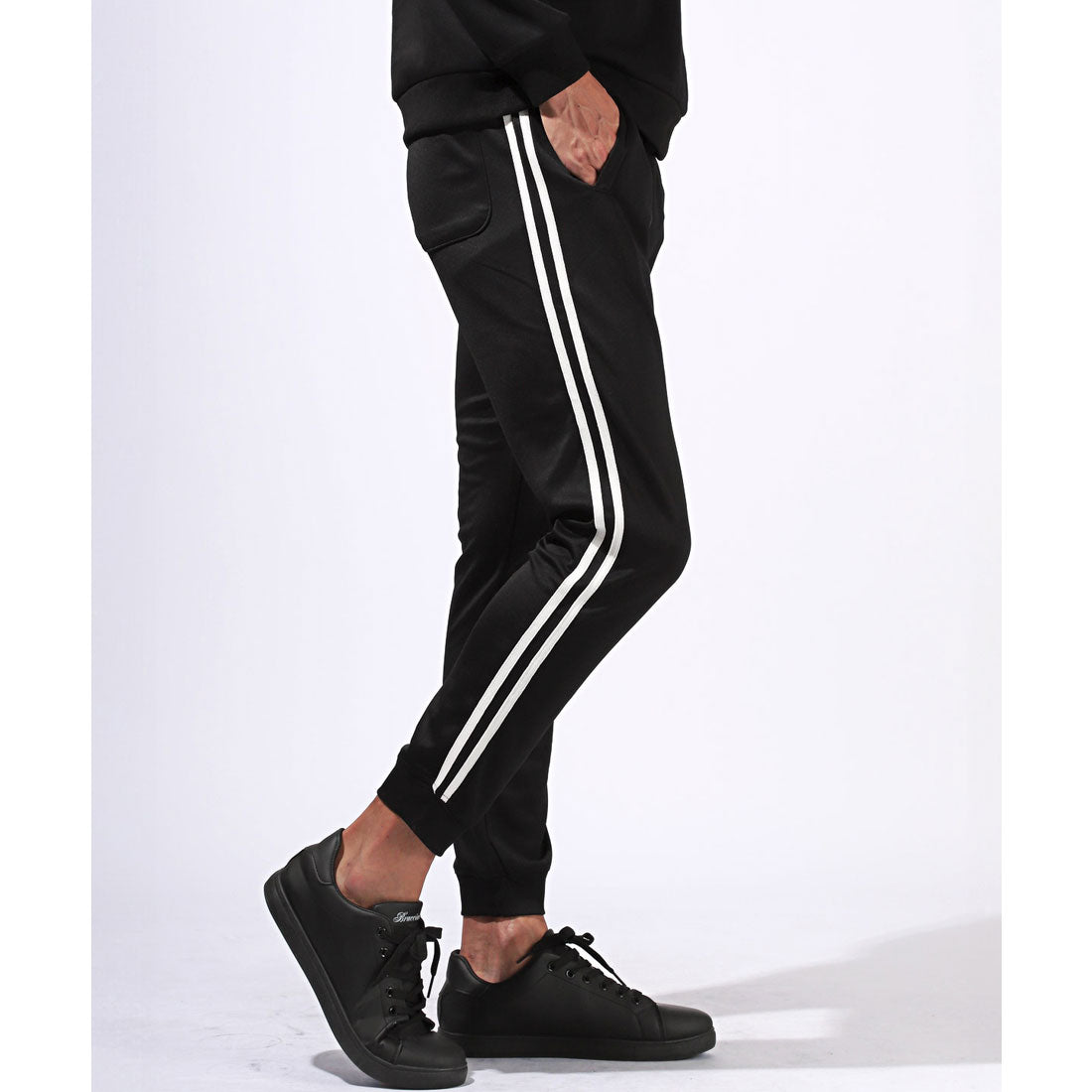 拉格風格 LUXSTYLE 2條線運動褲/汗衫輕便褲 運動褲 夏季 春季 秋季 9分長 裾踝長 2條線 側線 修身