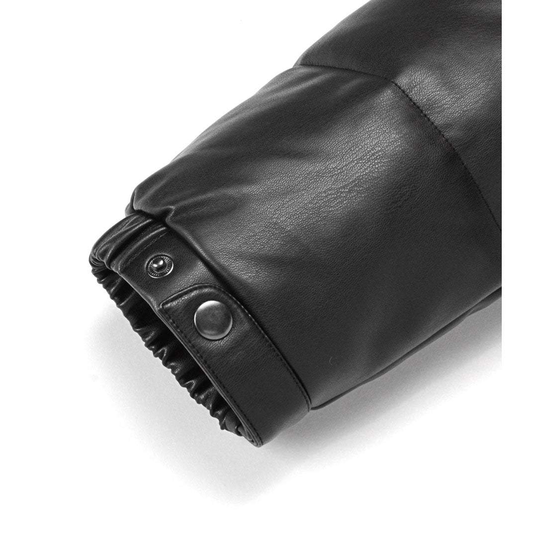 LUXSTYLE PU Leather Hooded Design Mid-Length Blouson / Blouson PU Leather synthetic leather Faux Leather Fake Down Cold Protection Warmth Cozy Logo Jacquard Weave
