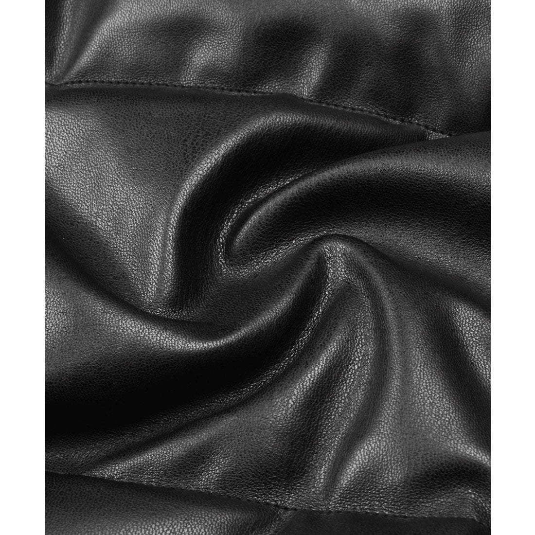 LUXSTYLE PU Leather Hooded Design Mid-Length Blouson / Blouson PU Leather synthetic leather Faux Leather Fake Down Cold Protection Warmth Cozy Logo Jacquard Weave