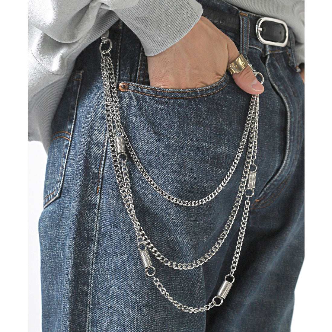 Rug Style LUXSTYLE Stainless Steel Wallet Chain/Chain silver Accessories Belt Key Ring Key Holder