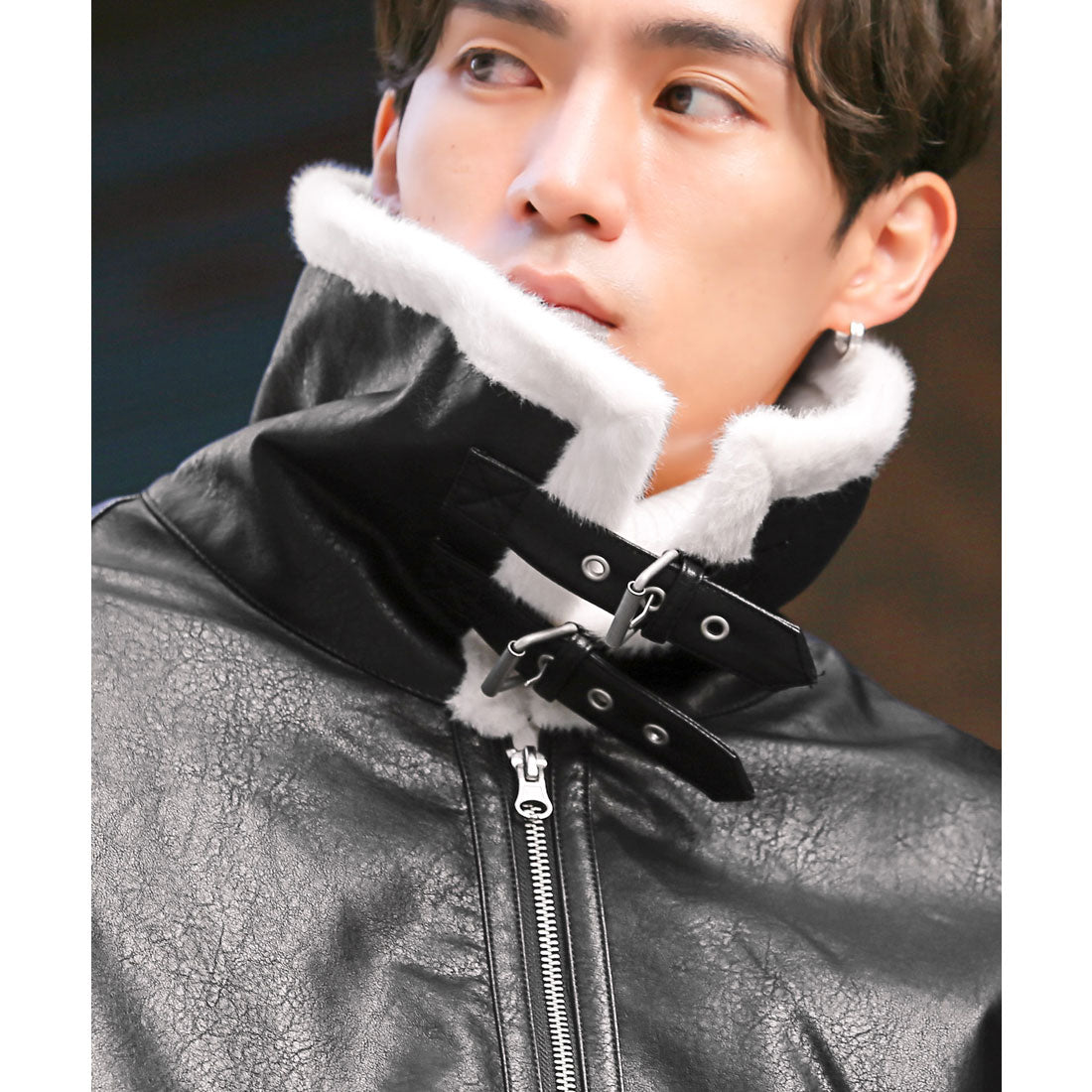 拉格風格 LUXSTYLE PU皮革假毛B3夾克/PU皮革 合成皮革 假毛 生态毛 外套 B3