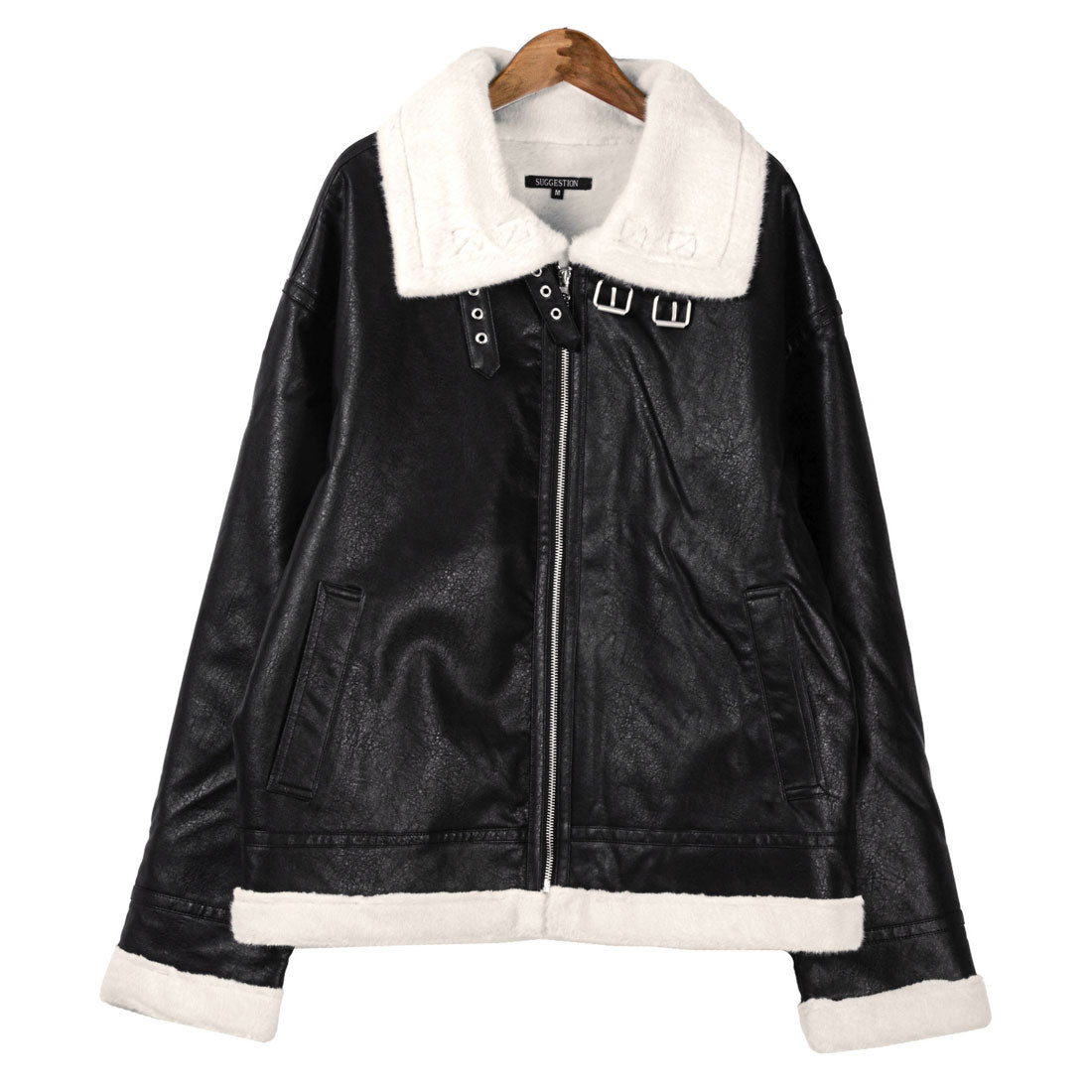 拉格風格 LUXSTYLE PU皮革假毛B3夾克/PU皮革 合成皮革 假毛 生态毛 外套 B3