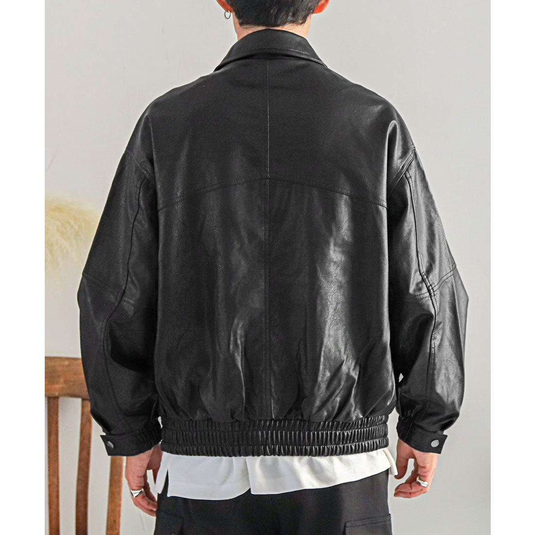 LUXSTYLE A2 Type PU Leather Blouson Leather Jacket/Blouson Men's Fligh