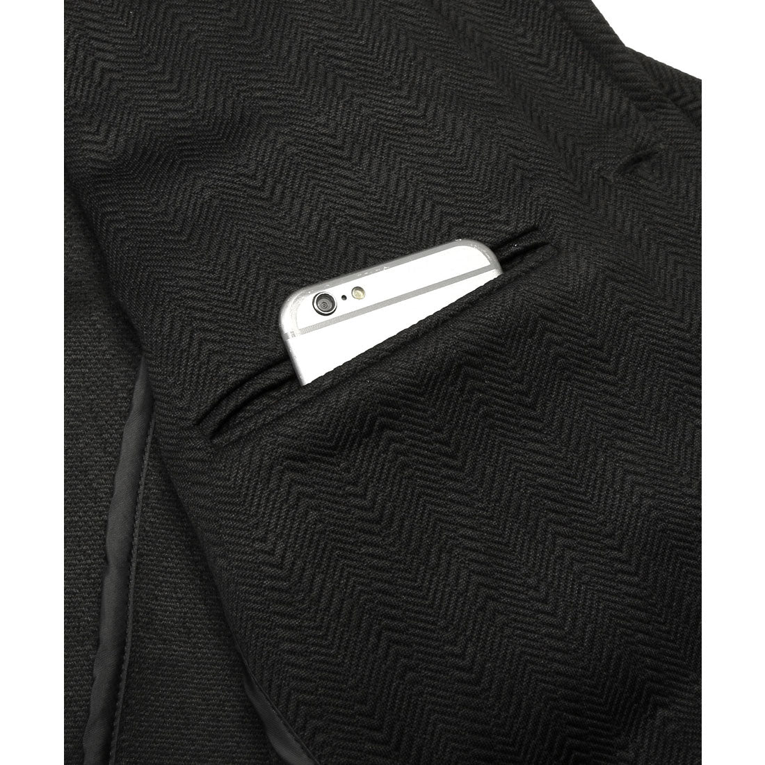 ラグスタイル LUXSTYLE Bernings Shoふくれシェブロン柄イタリアンカラージャケット/メンズ テーラードジャケット 無地 ストレッチ