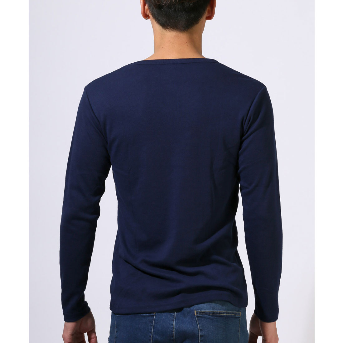ラグスタイル LUXSTYLE Vネック無地ロンT/Vネック Tシャツ 長袖 トップス カットソー インナー 無地 ストレッチ 伸縮 大きいサイズ 白 黒 シンプル