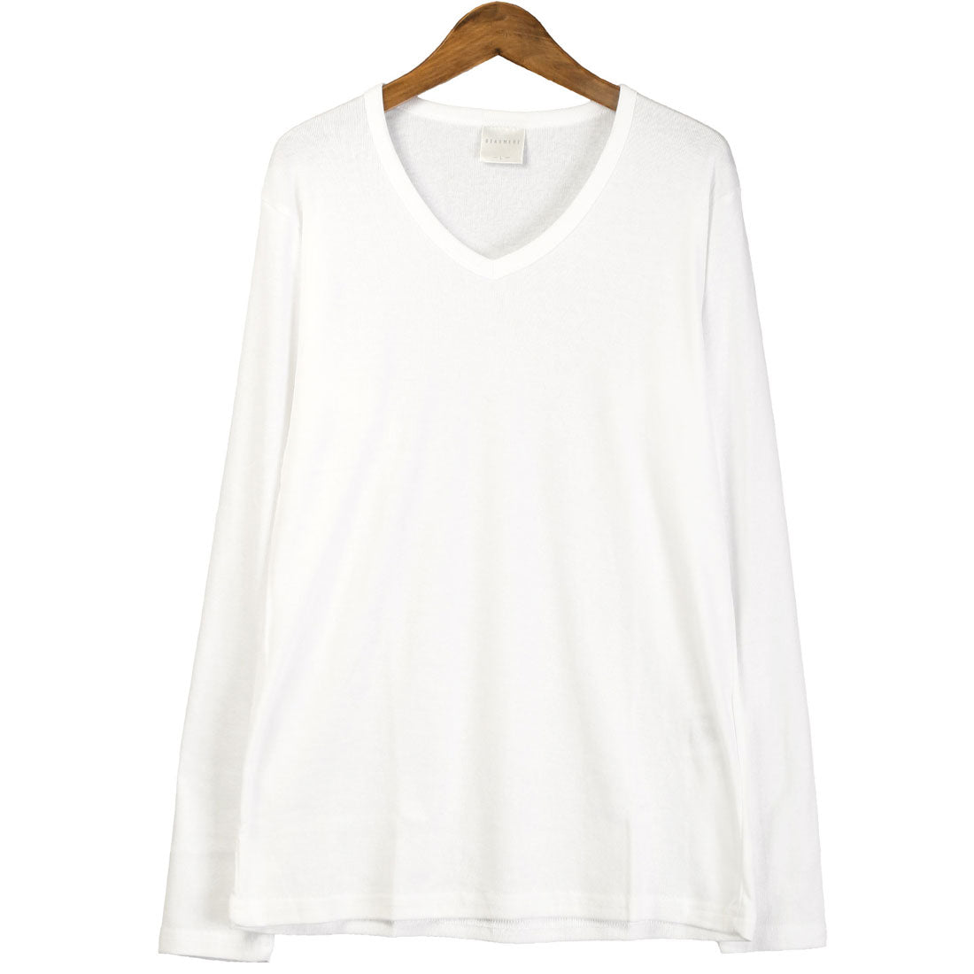 ラグスタイル LUXSTYLE Vネック無地ロンT/Vネック Tシャツ 長袖 トップス カットソー インナー 無地 ストレッチ 伸縮 大きいサイズ 白 黒 シンプル