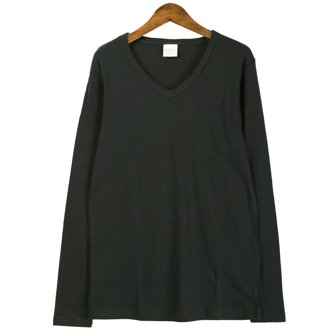 ラグスタイル LUXSTYLE Vネック無地ロンT/Vネック Tシャツ 長袖 トップス カットソー インナー 無地 ストレッチ 伸縮 大きいサイズ 白 黒 シンプル