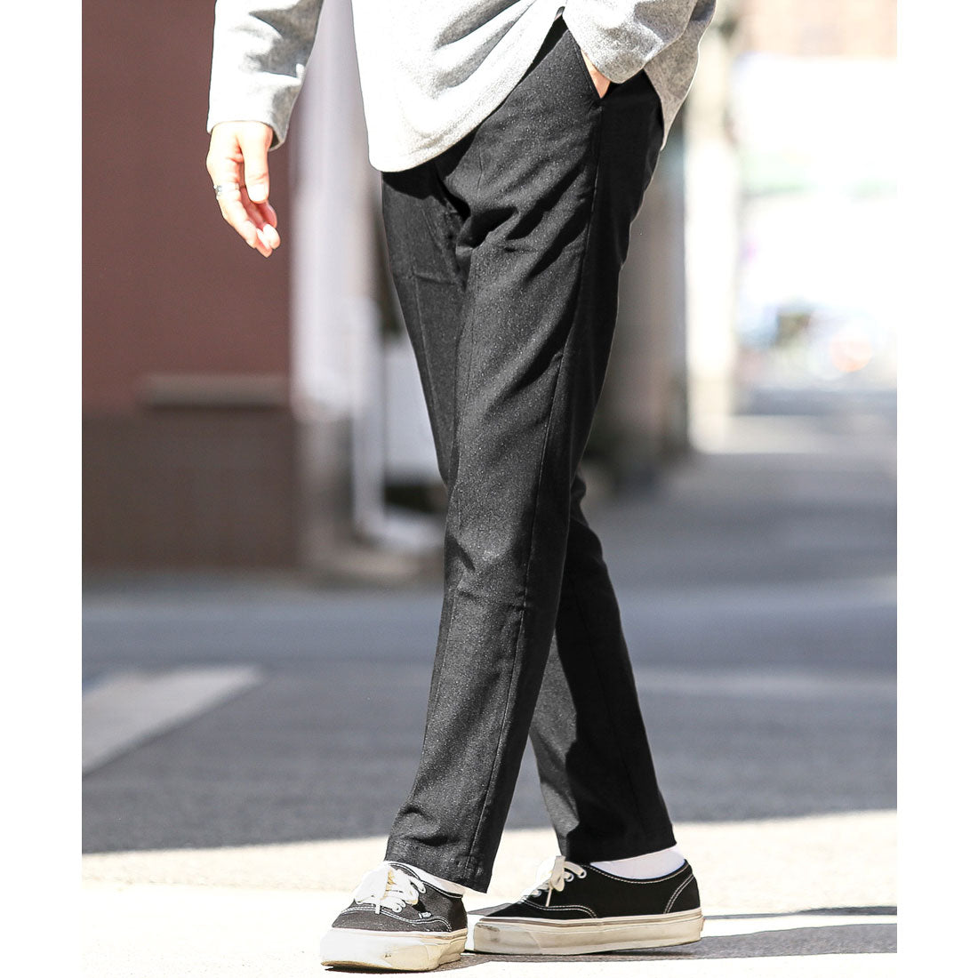 ラグスタイル LUXSTYLE 接触冷感イージースラックスパンツ/テーパードパンツ イージーパンツ メンズ 接触冷感 ひんやり クール 涼しい タック ストレッチ 伸縮性 （ネイビー） ネイビー