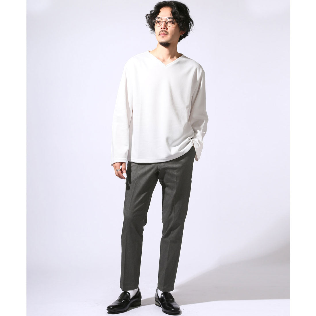 ラグスタイル LUXSTYLE 接触冷感イージースラックスパンツ/テーパードパンツ イージーパンツ メンズ 接触冷感 ひんやり クール 涼しい タック ストレッチ 伸縮性 （ネイビー） ネイビー