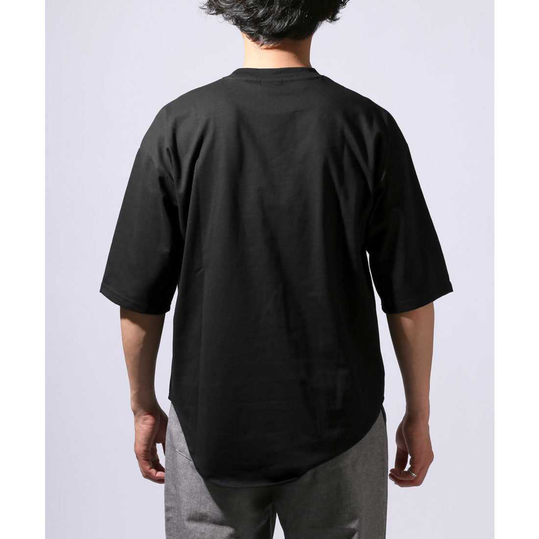 ラグスタイル LUXSTYLE ヘビーウェイト裾ラウンド無地半袖Tシャツ/無地 裾 ラウンドヘム クルーネック 丸首 ヘビーウェイト 重ね着 インナー カジュアル （ブルー） ブルー