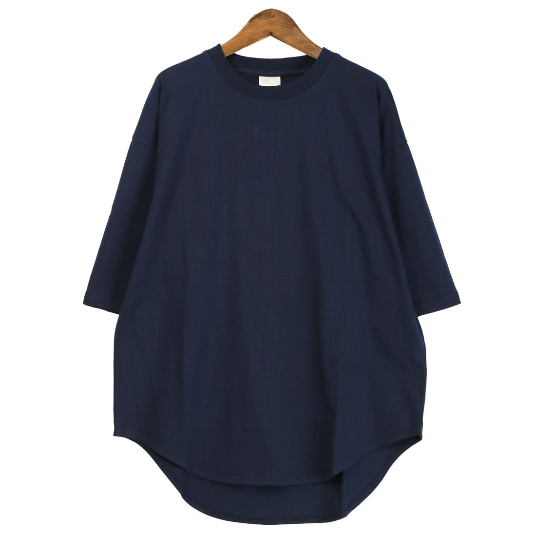 ラグスタイル LUXSTYLE ヘビーウェイト裾ラウンド無地半袖Tシャツ/無地 裾 ラウンドヘム クルーネック 丸首 ヘビーウェイト 重ね着 インナー カジュアル （ブルー） ブルー