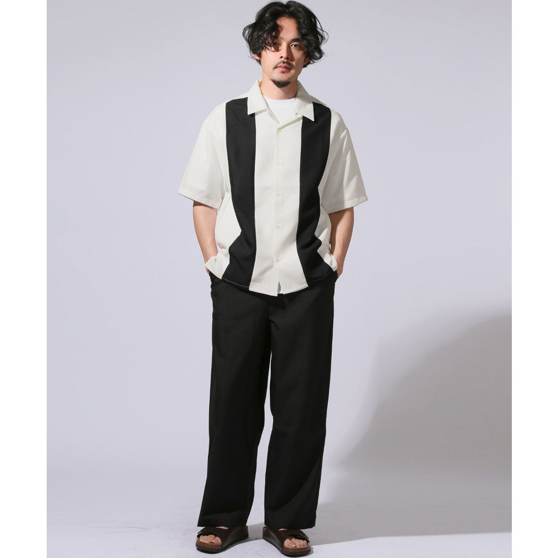 ラグスタイル LUXSTYLE イージーワイドパンツ/イージーパンツ スラックス ボトム ズボン メンズ 大きいサイズ セットアップ可能 ロング （グレー） グレー