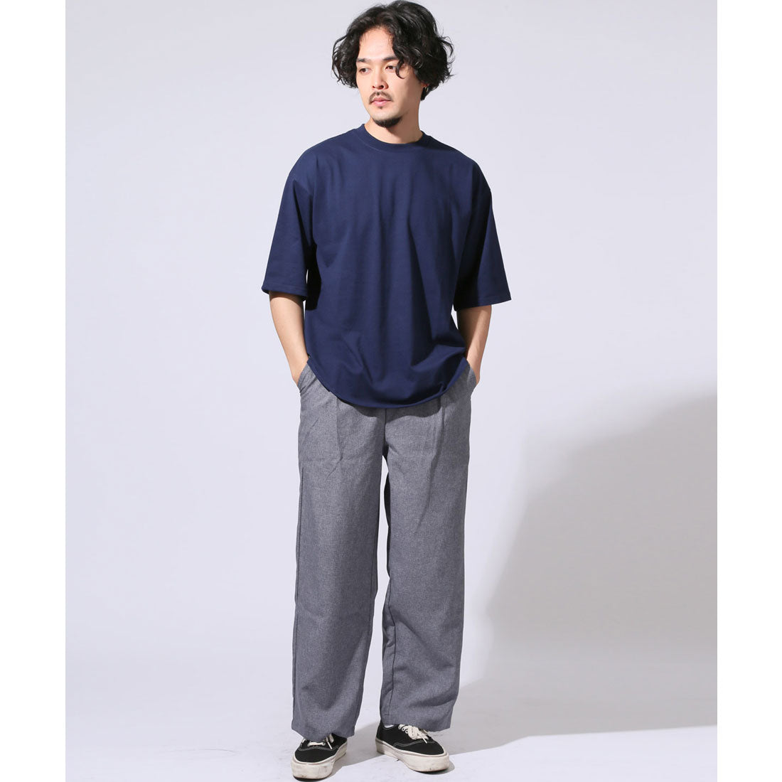ラグスタイル LUXSTYLE イージーワイドパンツ/イージーパンツ スラックス ボトム ズボン メンズ 大きいサイズ セットアップ可能 ロング （グレー） グレー