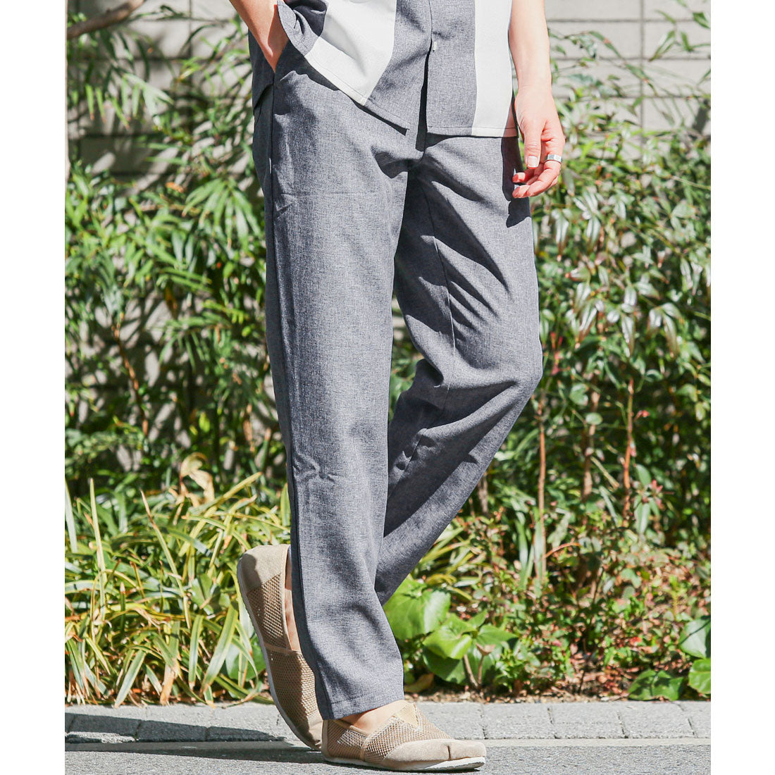 ラグスタイル LUXSTYLE イージーテーパードパンツ/スラックス メンズ カジュアルパンツ リラックスパンツ ゆったり 大きいサイズ セットアップ （ネイビー） ネイビー