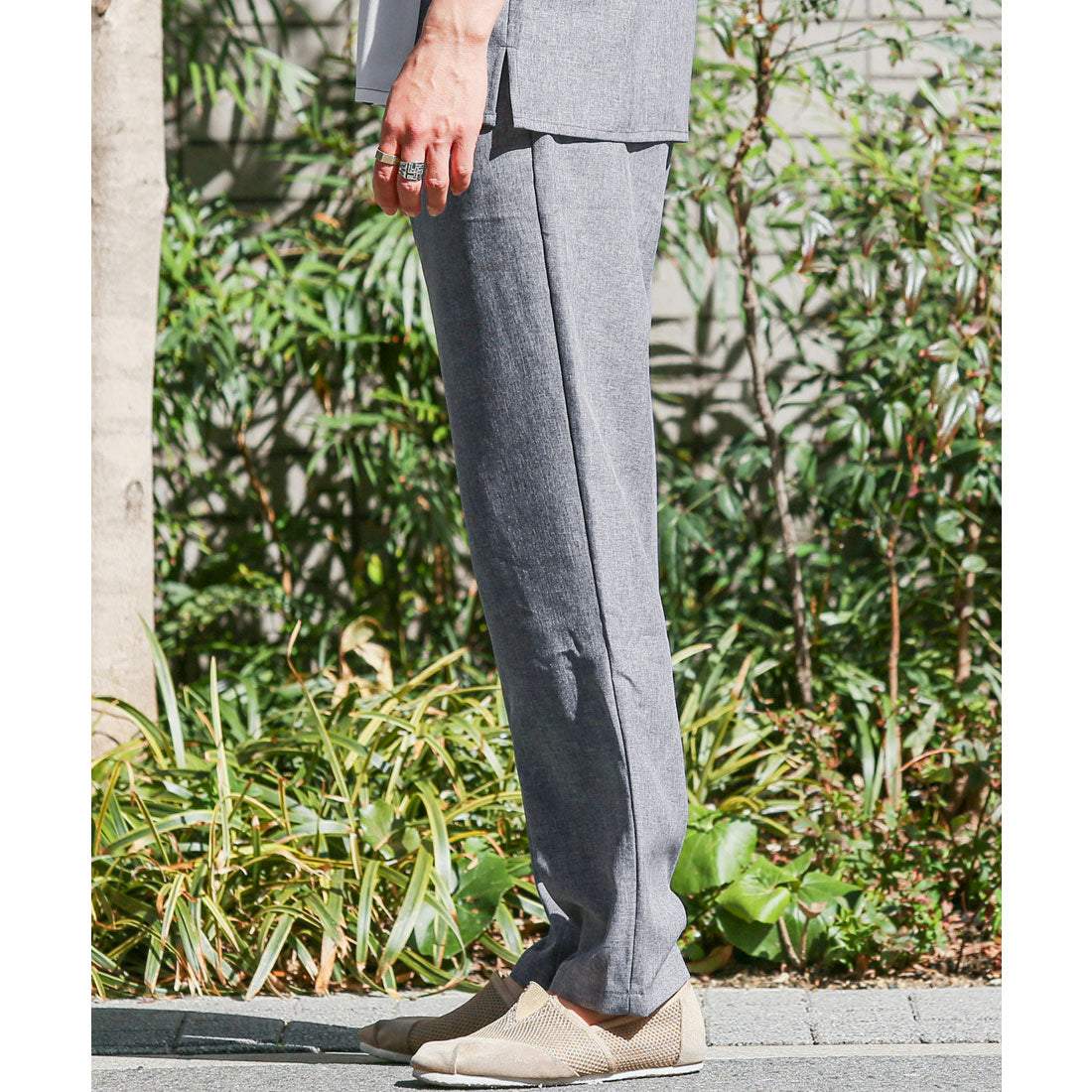 ラグスタイル LUXSTYLE イージーテーパードパンツ/スラックス メンズ カジュアルパンツ リラックスパンツ ゆったり 大きいサイズ セットアップ （ネイビー） ネイビー
