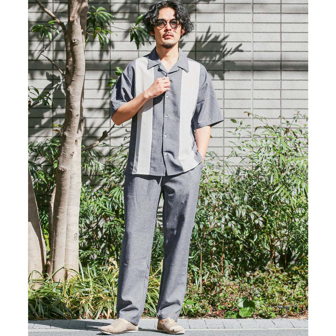 ラグスタイル LUXSTYLE イージーテーパードパンツ/スラックス メンズ カジュアルパンツ リラックスパンツ ゆったり 大きいサイズ セットアップ （ネイビー） ネイビー