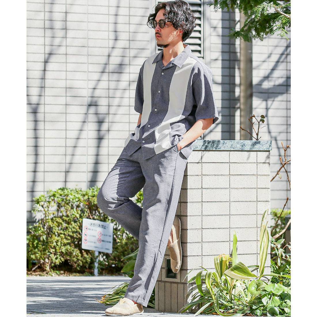 ラグスタイル LUXSTYLE イージーテーパードパンツ/スラックス メンズ カジュアルパンツ リラックスパンツ ゆったり 大きいサイズ セットアップ （ネイビー） ネイビー