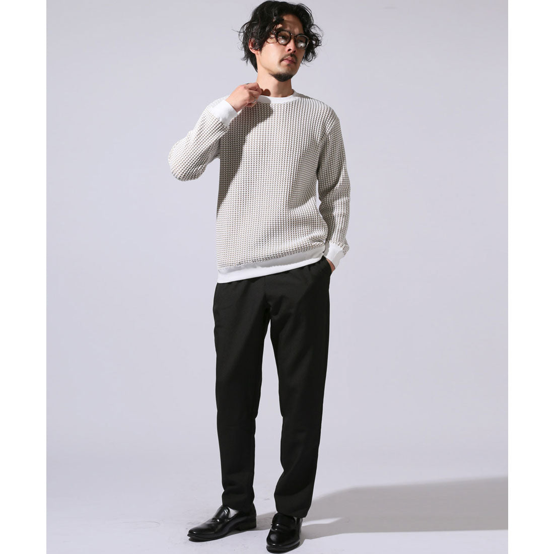 ラグスタイル LUXSTYLE イージーテーパードパンツ/スラックス メンズ カジュアルパンツ リラックスパンツ ゆったり 大きいサイズ セットアップ （ネイビー） ネイビー