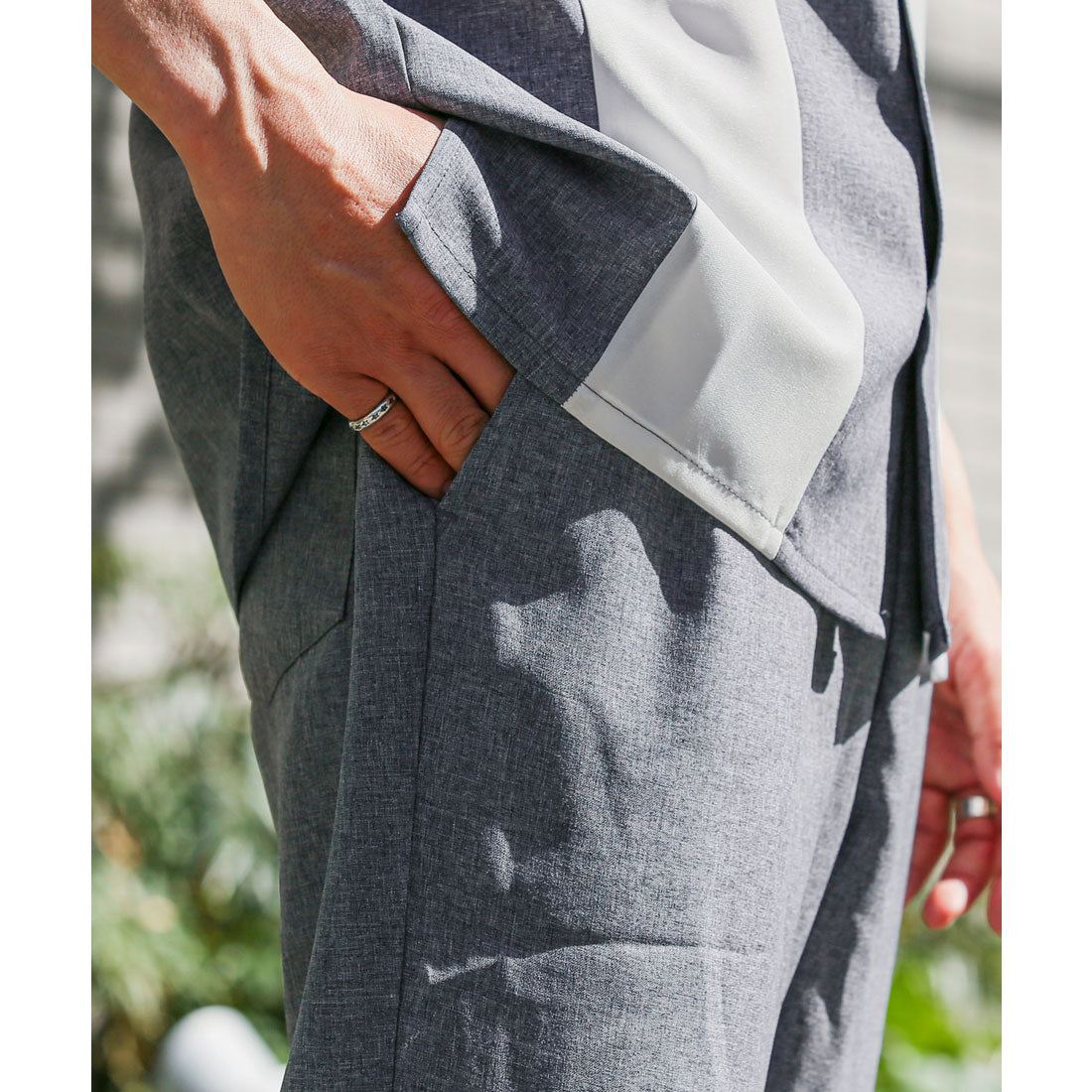 ラグスタイル LUXSTYLE イージーテーパードパンツ/スラックス メンズ カジュアルパンツ リラックスパンツ ゆったり 大きいサイズ セットアップ （ネイビー） ネイビー