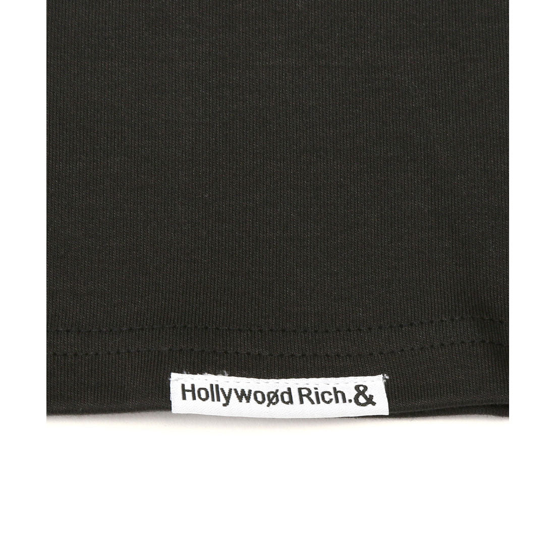 ラグスタイル LUXSTYLE Hollywood rich.&(ハリウッドリッチドットアンド)ロゴプリントベアアップリケ半袖Tシャツ/トップス カットソー メンズ 刺繍 アップリケ タータンチェック クマ テディベア （ブラック） ブラック